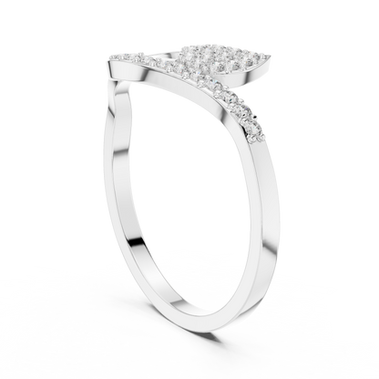 Round Cut Lab Grown Diamond Leaf Branch Ring