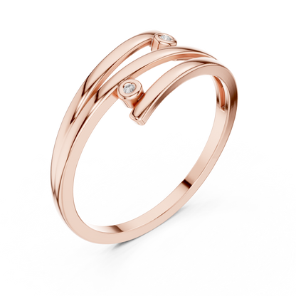 Round Lab Grown Diamond Bypass Wedding Band