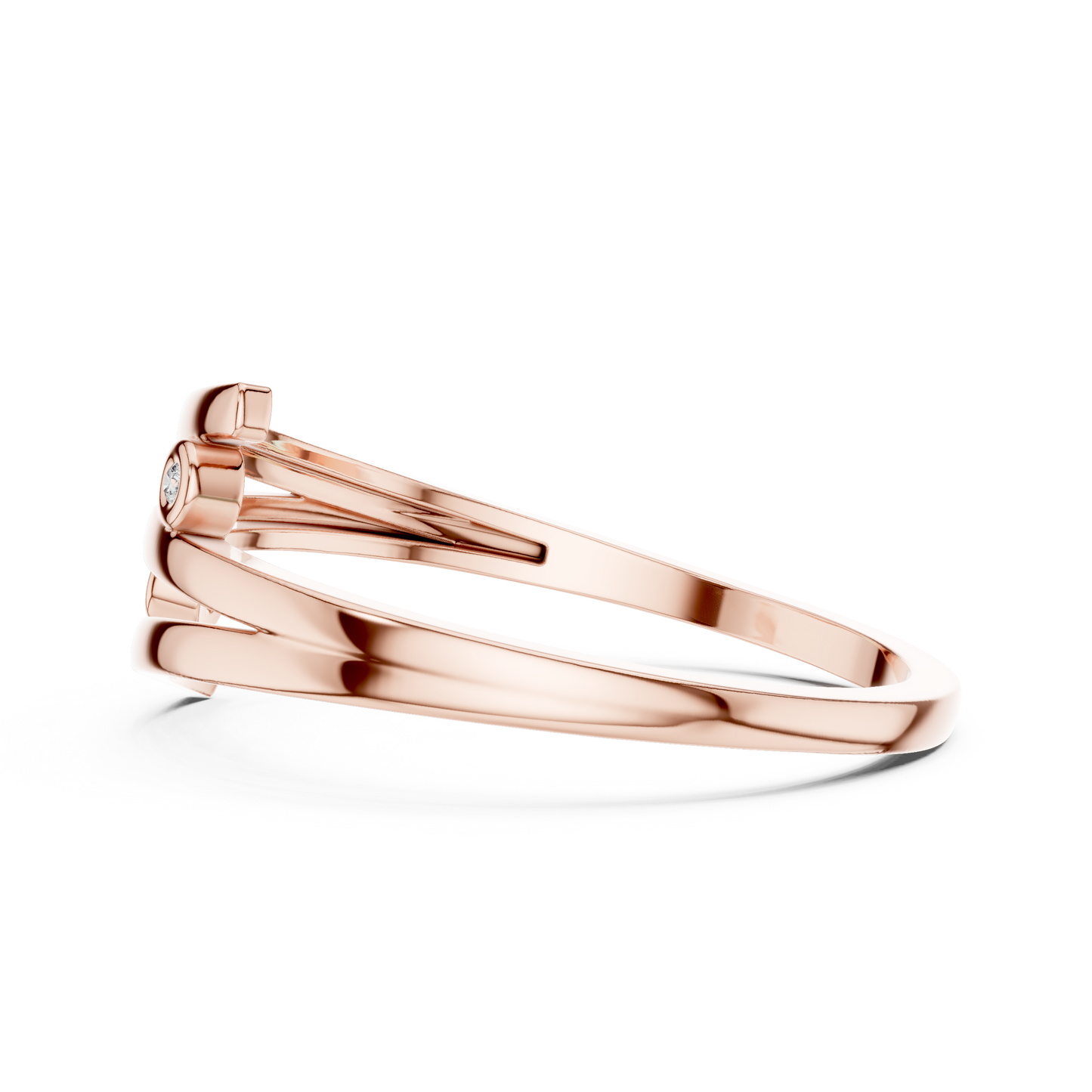 Round Lab Grown Diamond Bypass Wedding Band