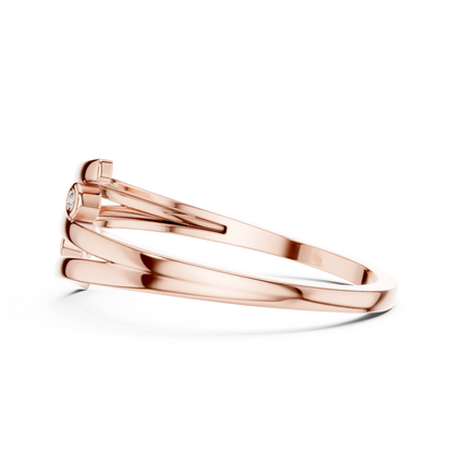 Round Lab Grown Diamond Bypass Wedding Band