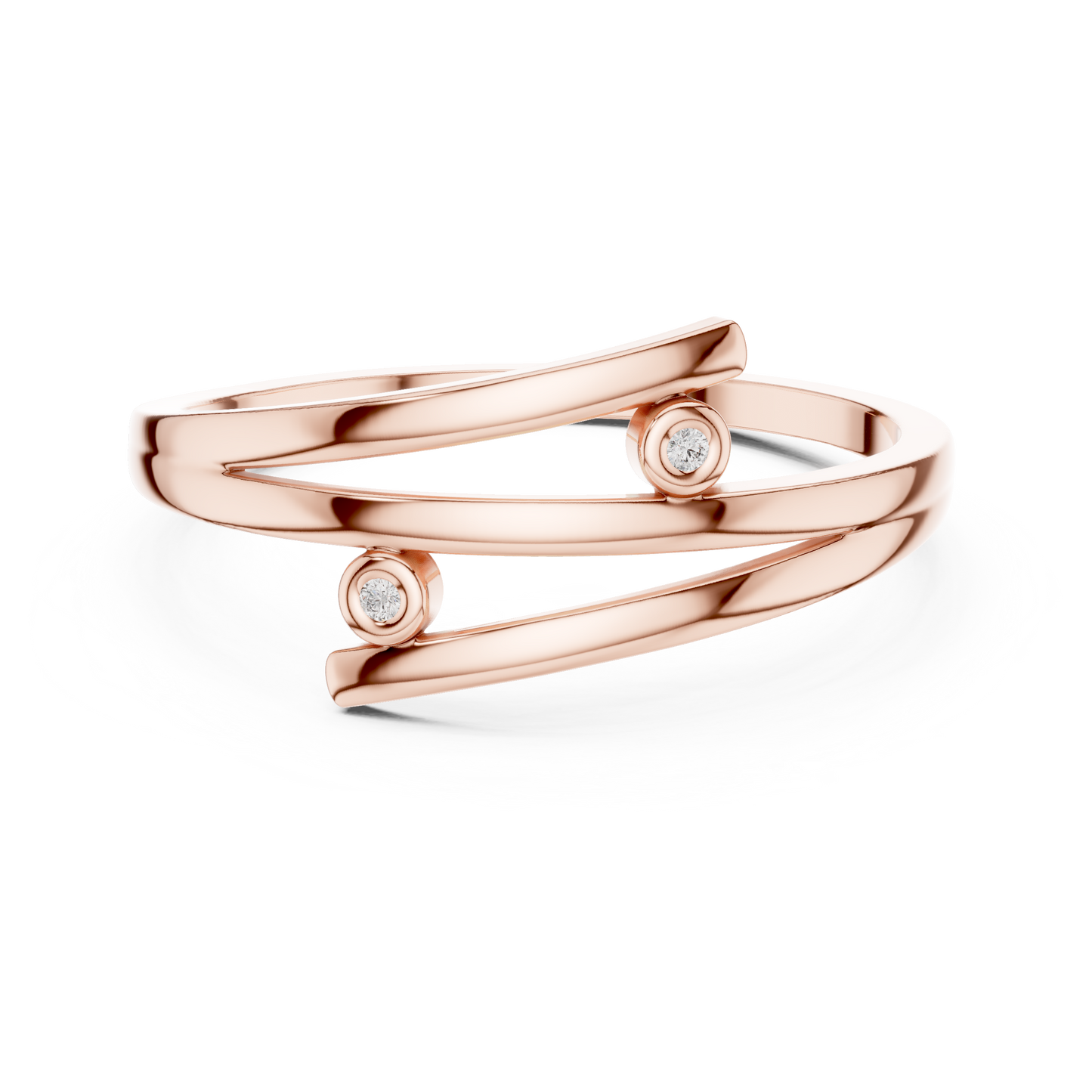Round Lab Grown Diamond Bypass Wedding Band