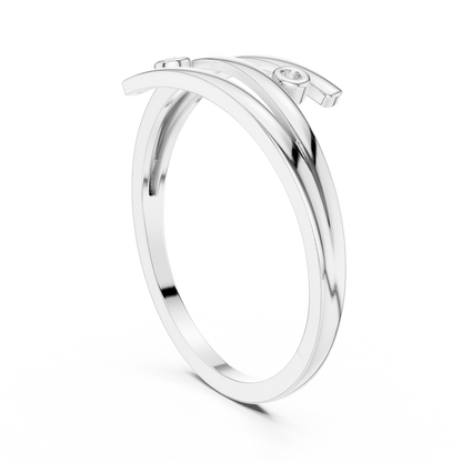 Round Lab Grown Diamond Bypass Wedding Band