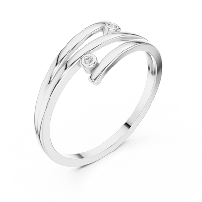 Round Lab Grown Diamond Bypass Wedding Band