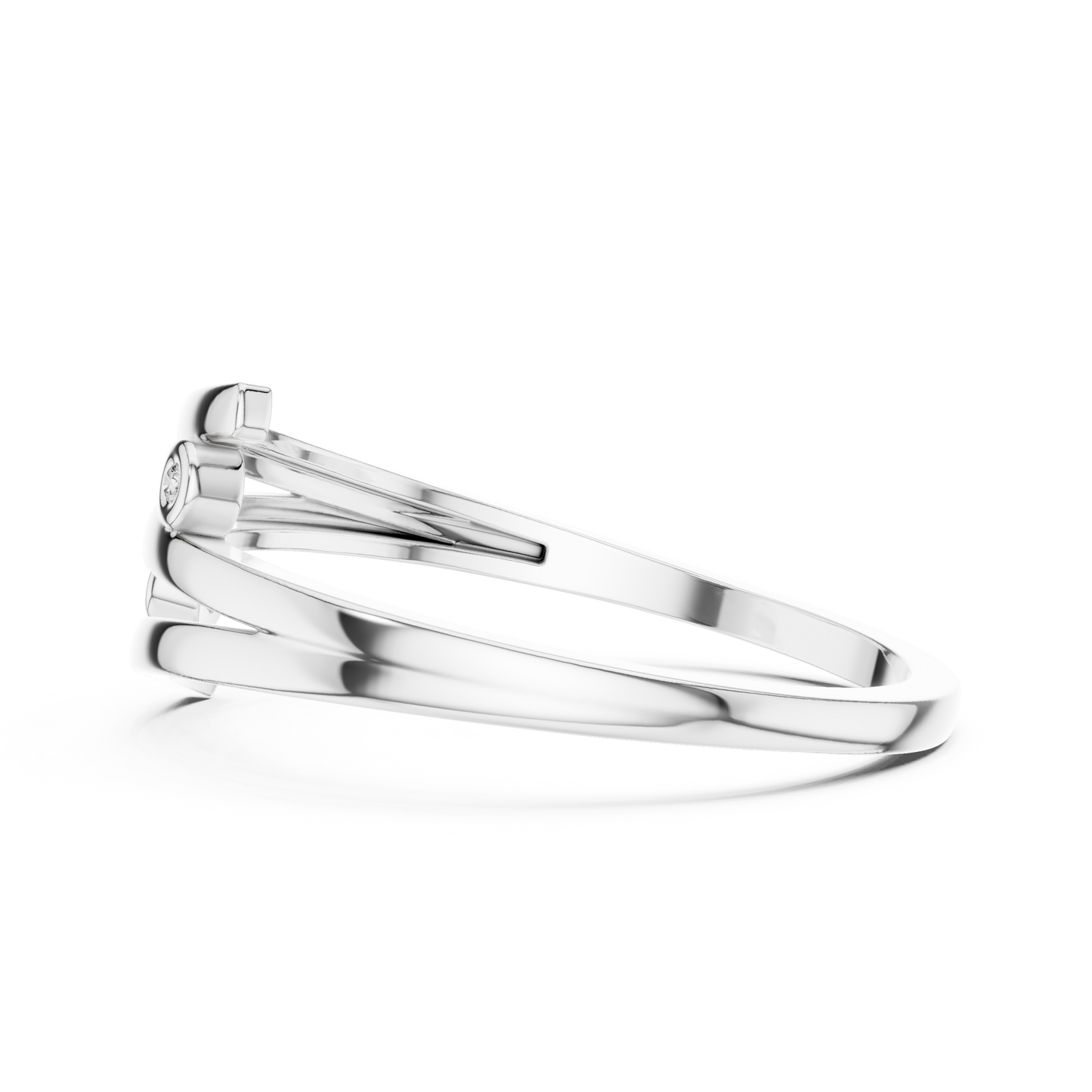 Round Lab Grown Diamond Bypass Wedding Band