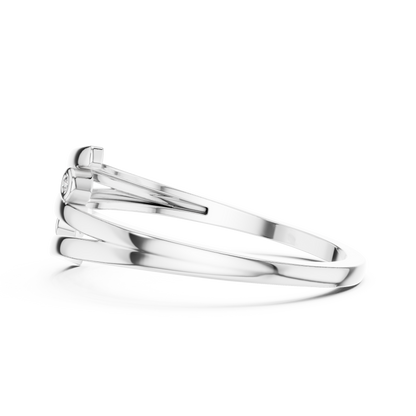 Round Lab Grown Diamond Bypass Wedding Band