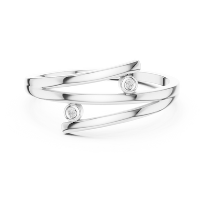 Round Lab Grown Diamond Bypass Wedding Band