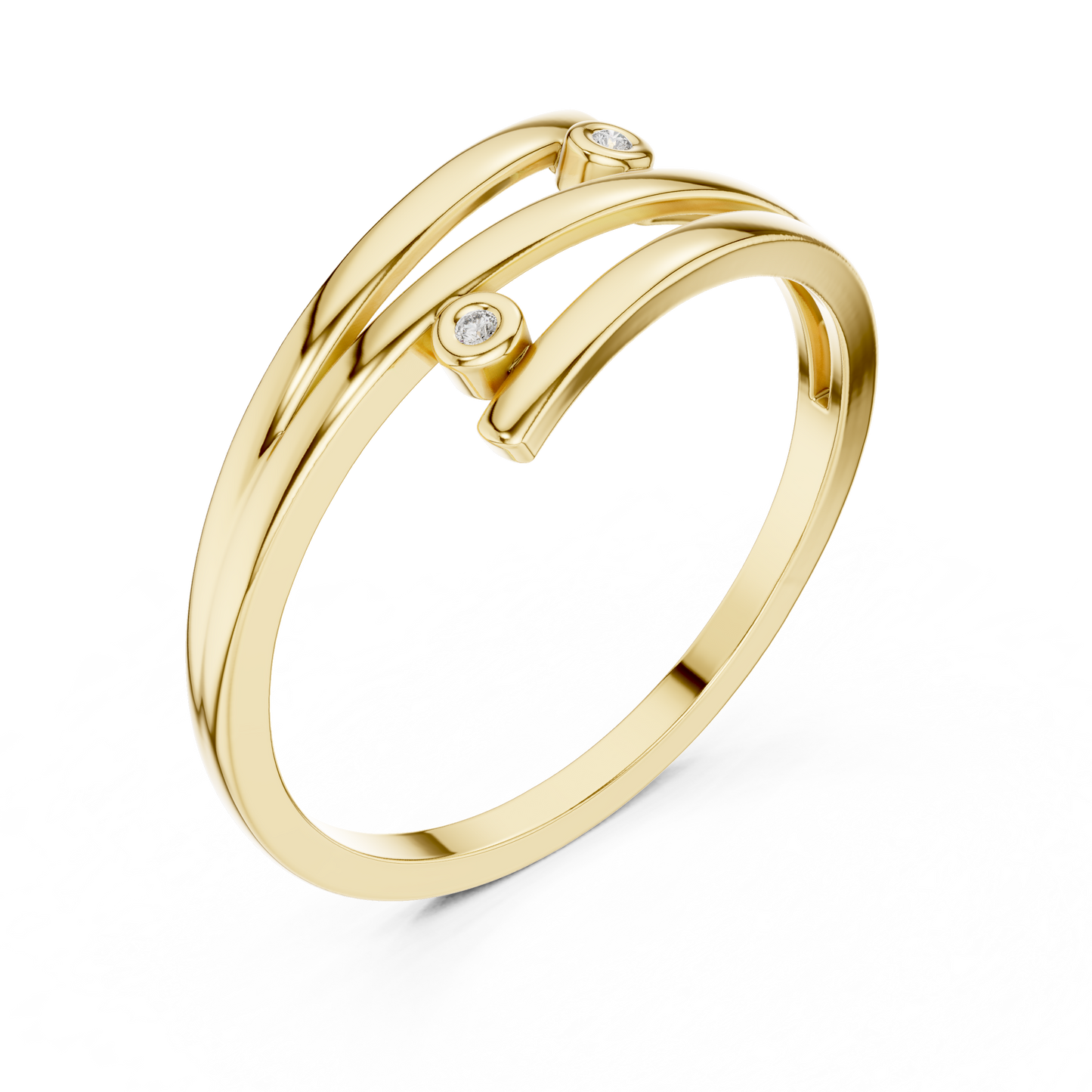Round Lab Grown Diamond Bypass Wedding Band
