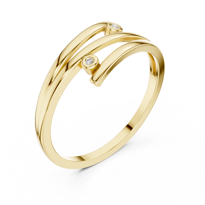 Round Lab Grown Diamond Bypass Wedding Band