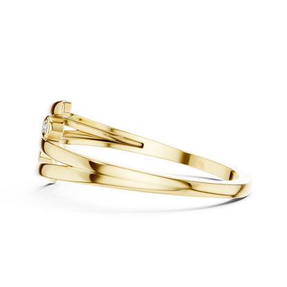 Round Lab Grown Diamond Bypass Wedding Band