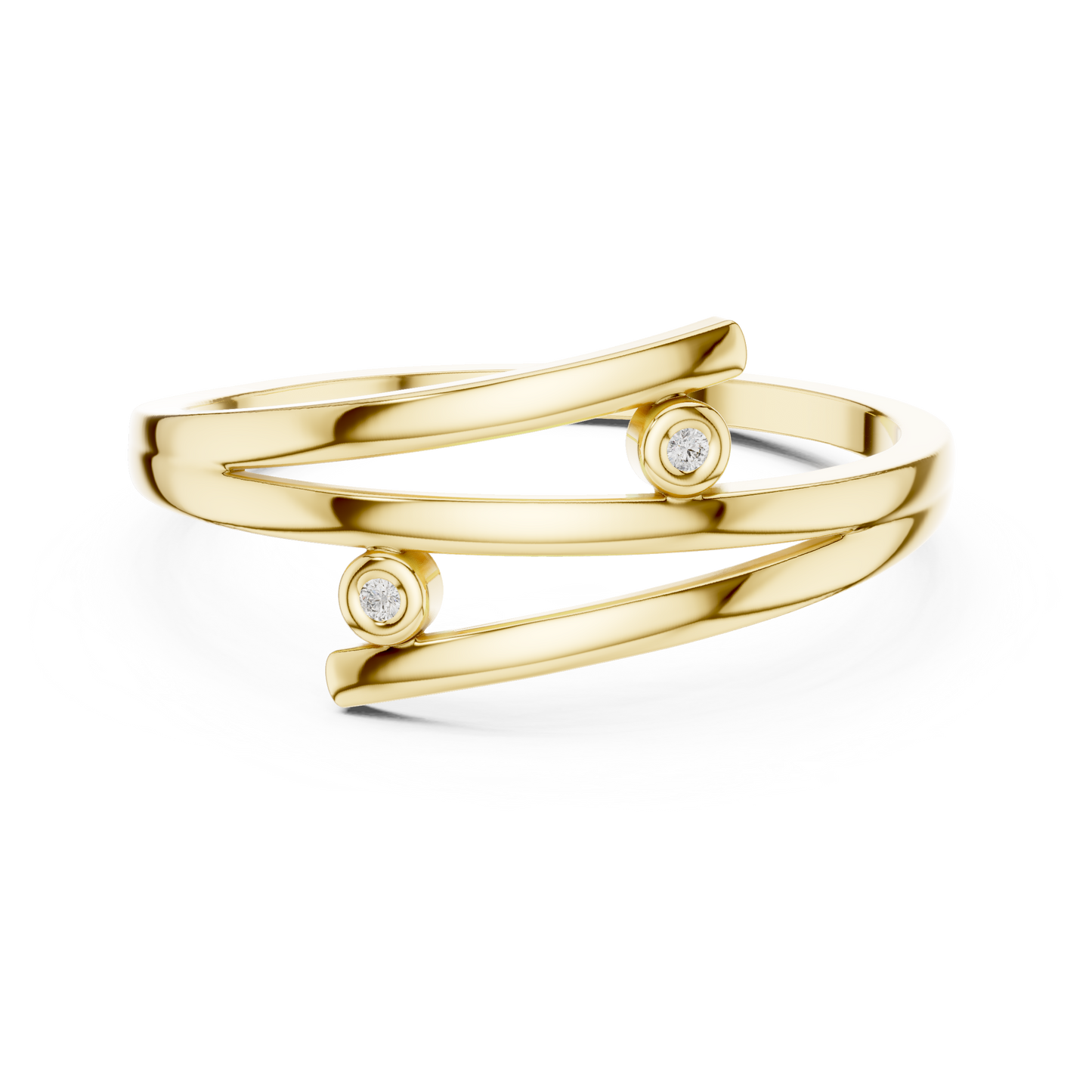 Round Lab Grown Diamond Bypass Wedding Band