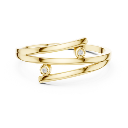 Round Lab Grown Diamond Bypass Wedding Band