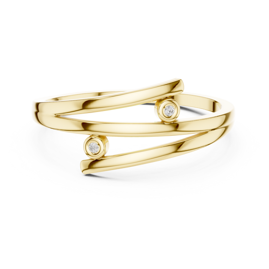 Round Lab Grown Diamond Bypass Wedding Band