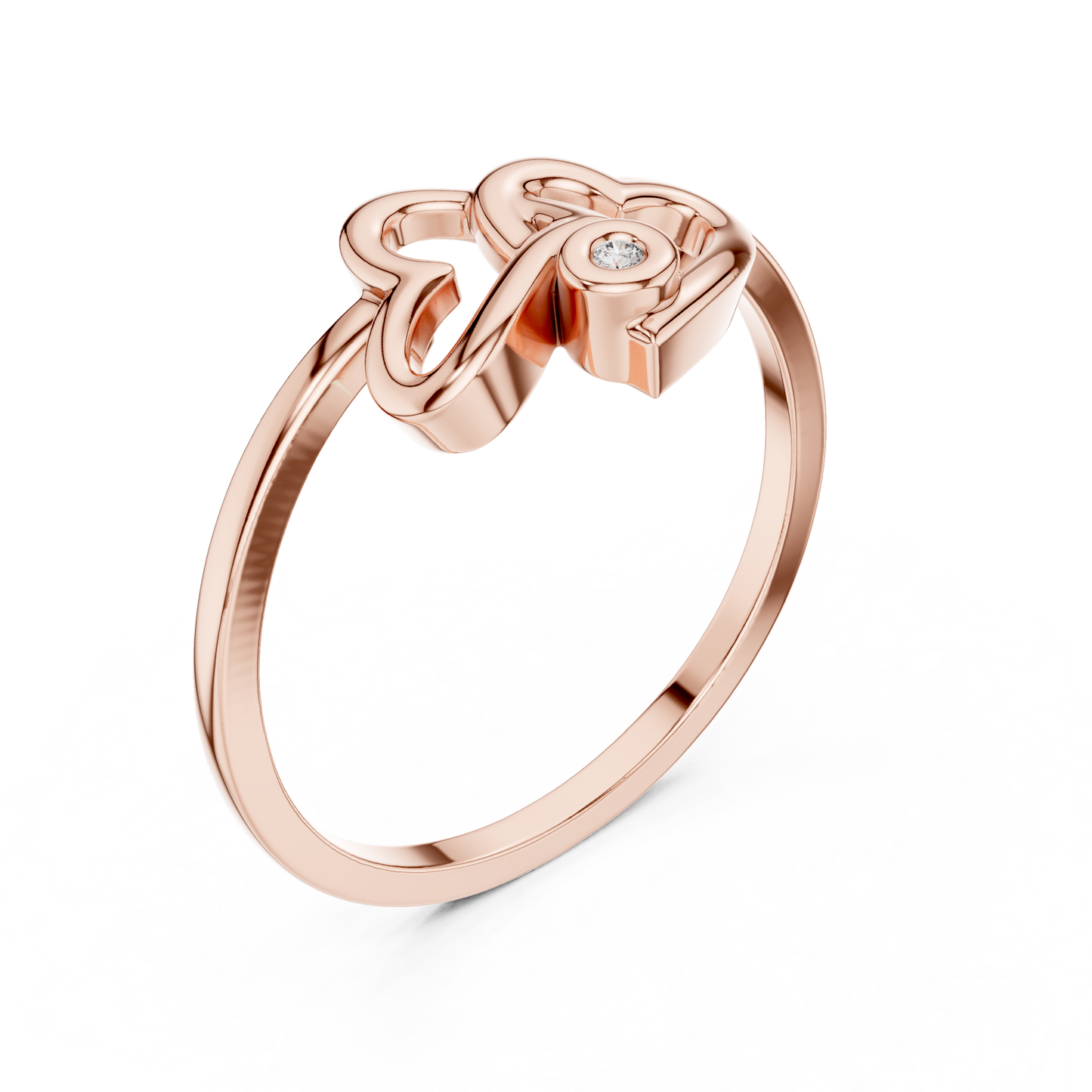 Interlocking Double Heart Lab Grown Diamond Ring
