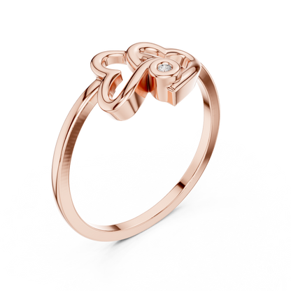 Interlocking Double Heart Lab Grown Diamond Ring
