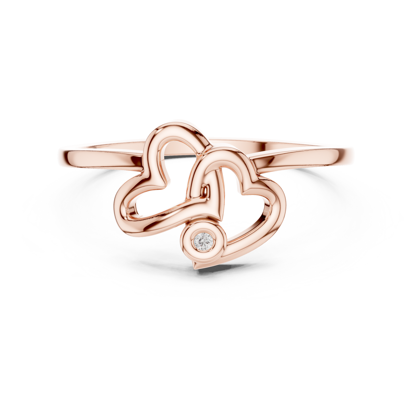 Interlocking Double Heart Lab Grown Diamond Ring