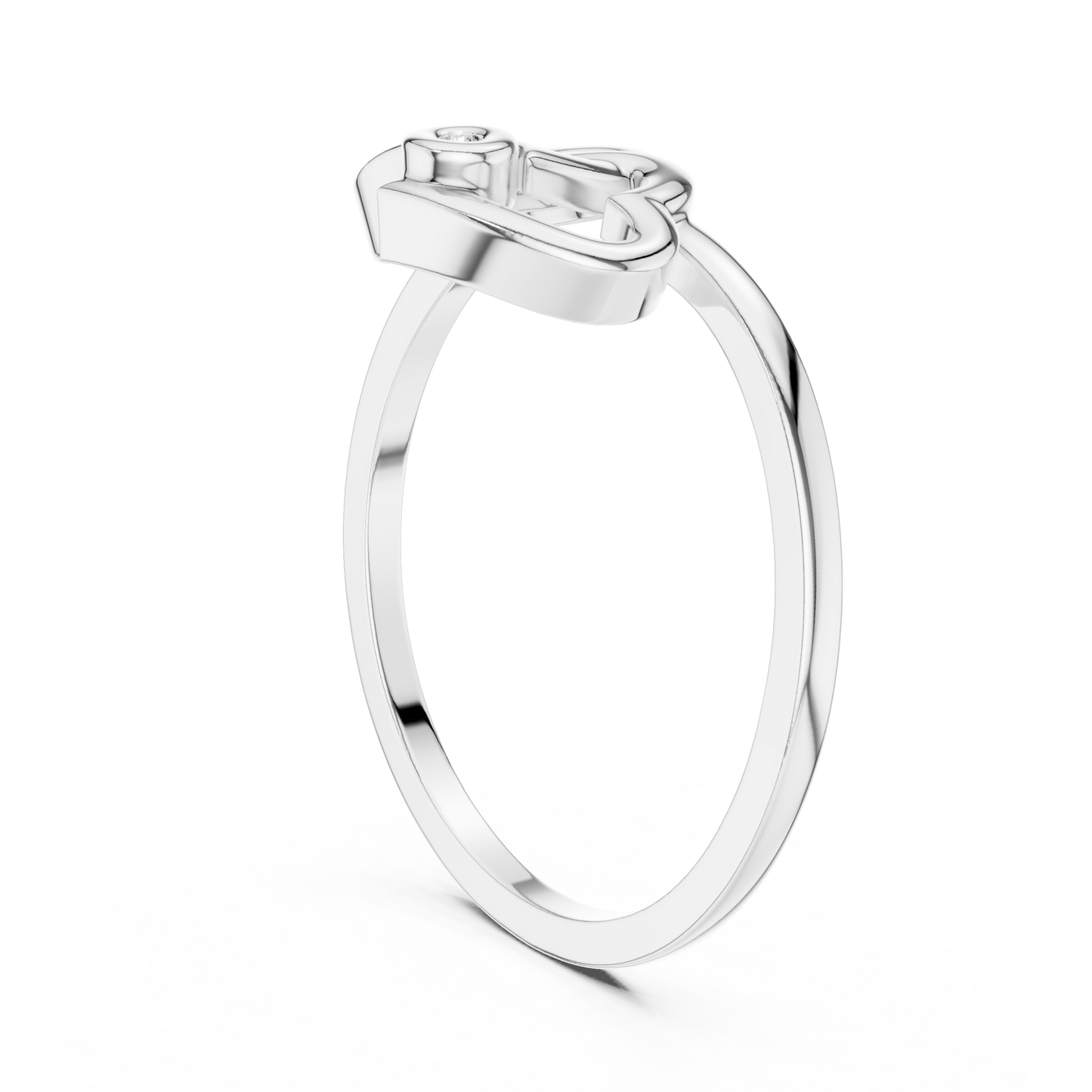 Interlocking Double Heart Lab Grown Diamond Ring