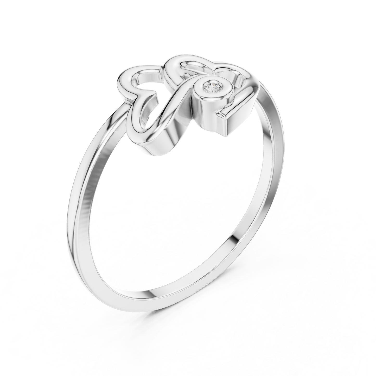 Interlocking Double Heart Lab Grown Diamond Ring