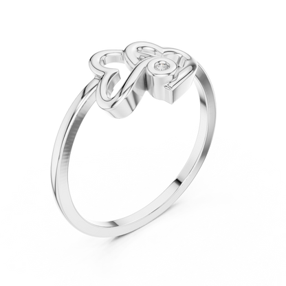 Interlocking Double Heart Lab Grown Diamond Ring