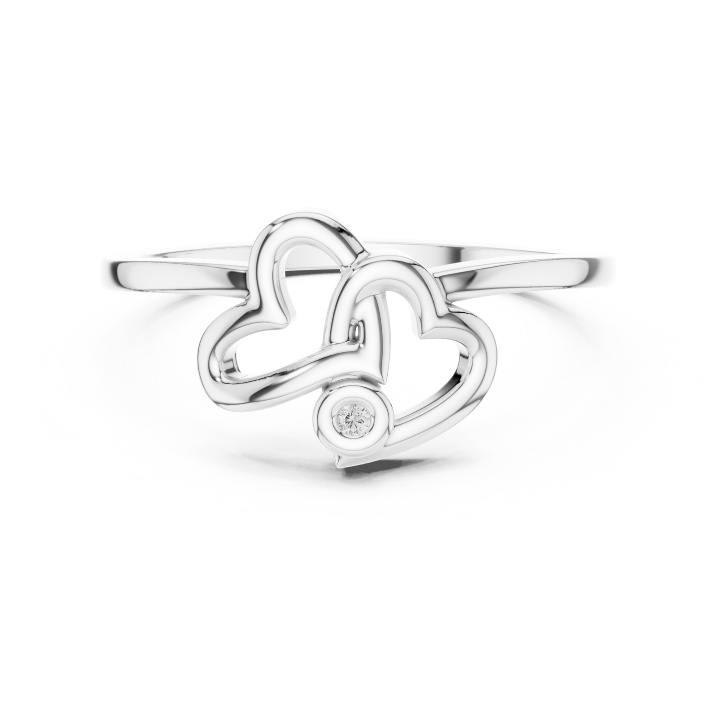 Interlocking Double Heart Lab Grown Diamond Ring