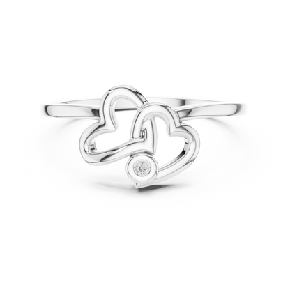 Interlocking Double Heart Lab Grown Diamond Ring