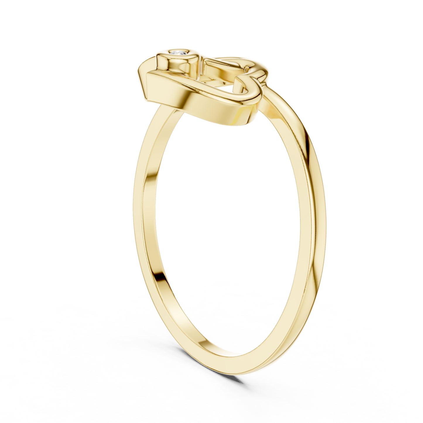 Interlocking Double Heart Lab Grown Diamond Ring