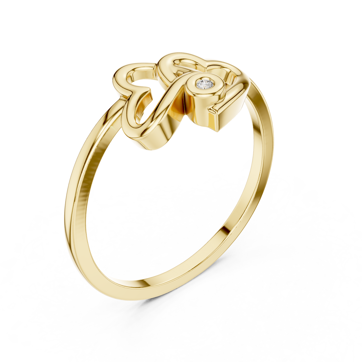Interlocking Double Heart Lab Grown Diamond Ring