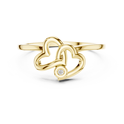Interlocking Double Heart Lab Grown Diamond Ring