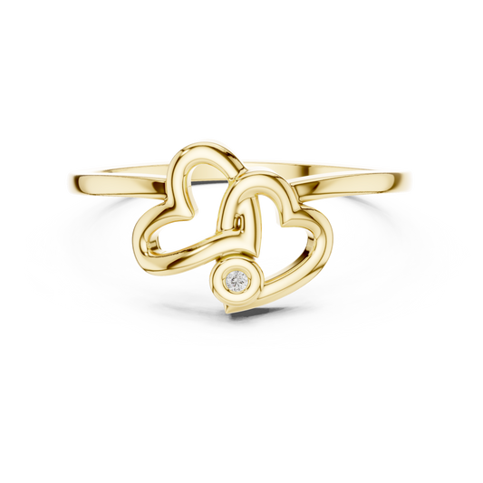 Interlocking Double Heart Lab Grown Diamond Ring