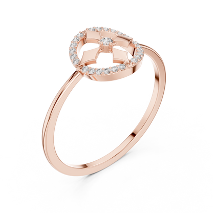 Lab Grown Diamond Compass Shield Halo Ring