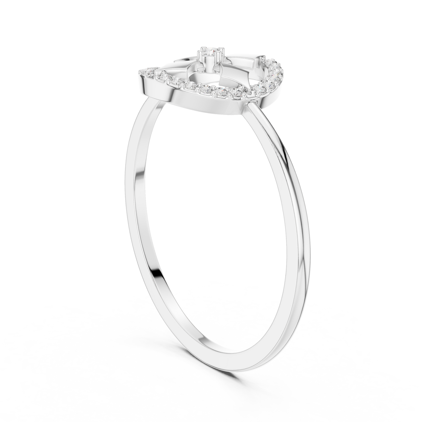 Lab Grown Diamond Compass Shield Halo Ring
