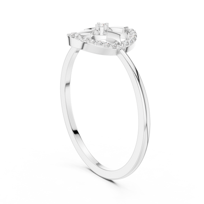 Lab Grown Diamond Compass Shield Halo Ring