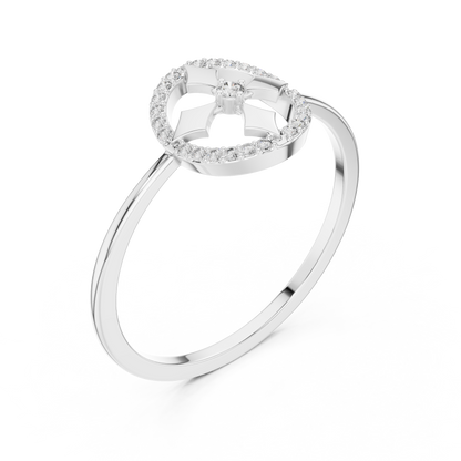 Lab Grown Diamond Compass Shield Halo Ring