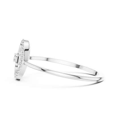 Lab Grown Diamond Compass Shield Halo Ring
