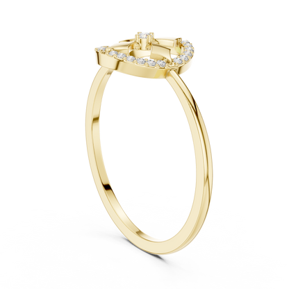 Lab Grown Diamond Compass Shield Halo Ring