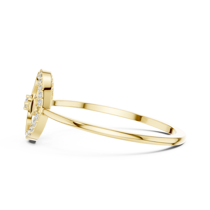 Lab Grown Diamond Compass Shield Halo Ring