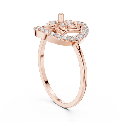 Rose Gold Lab Grown Diamond Flower Halo Ring