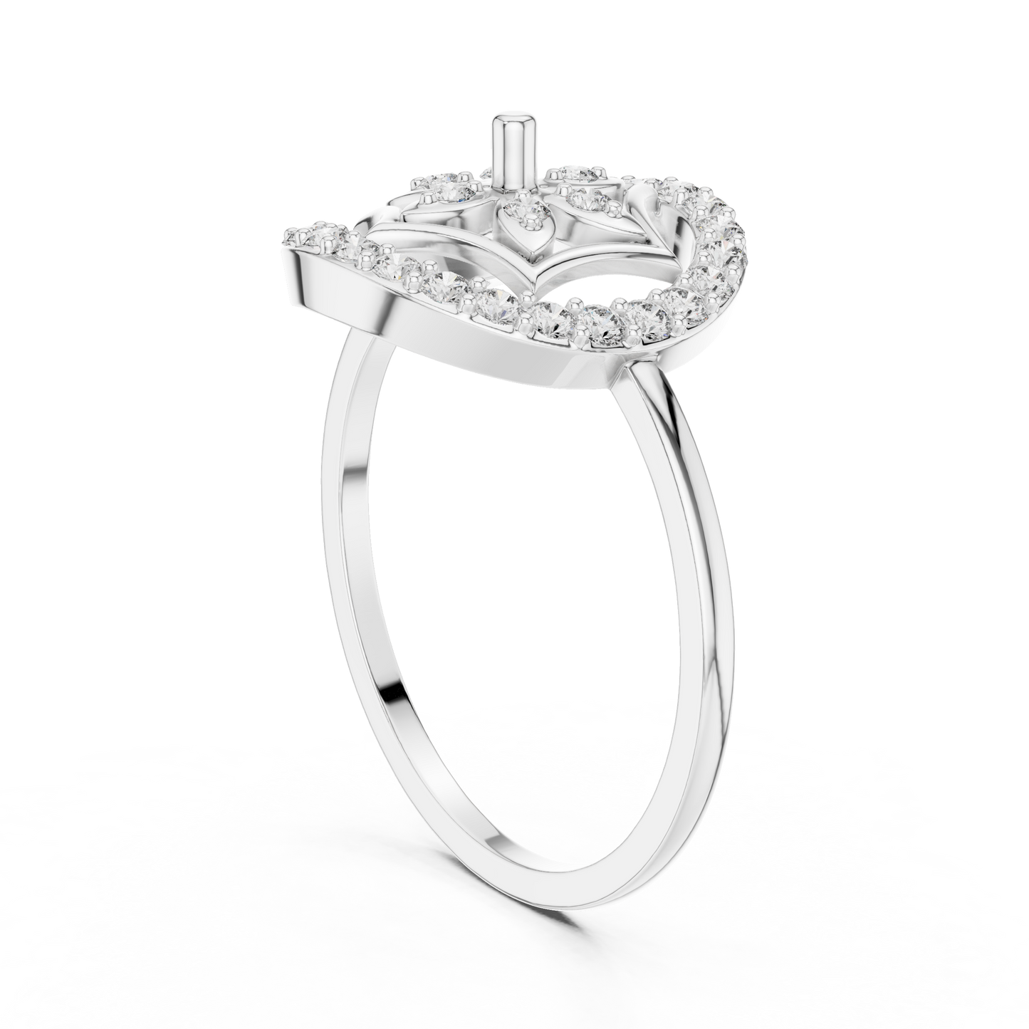 Rose Gold Lab Grown Diamond Flower Halo Ring
