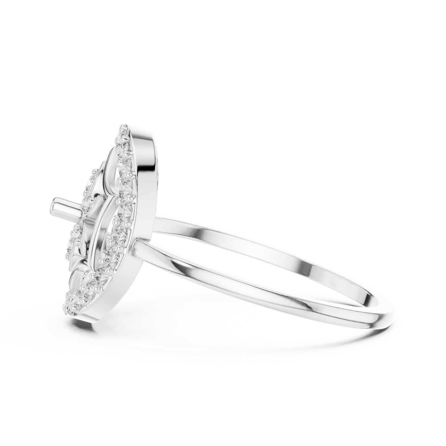 Rose Gold Lab Grown Diamond Flower Halo Ring