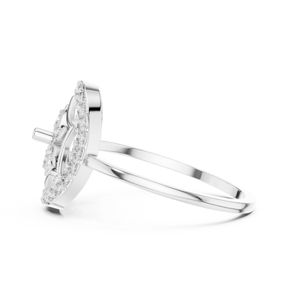 Rose Gold Lab Grown Diamond Flower Halo Ring
