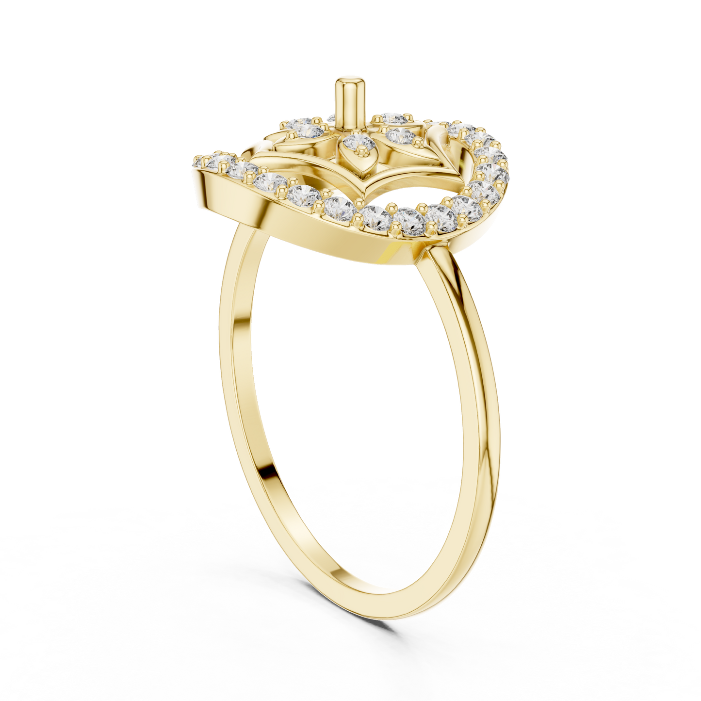 Rose Gold Lab Grown Diamond Flower Halo Ring