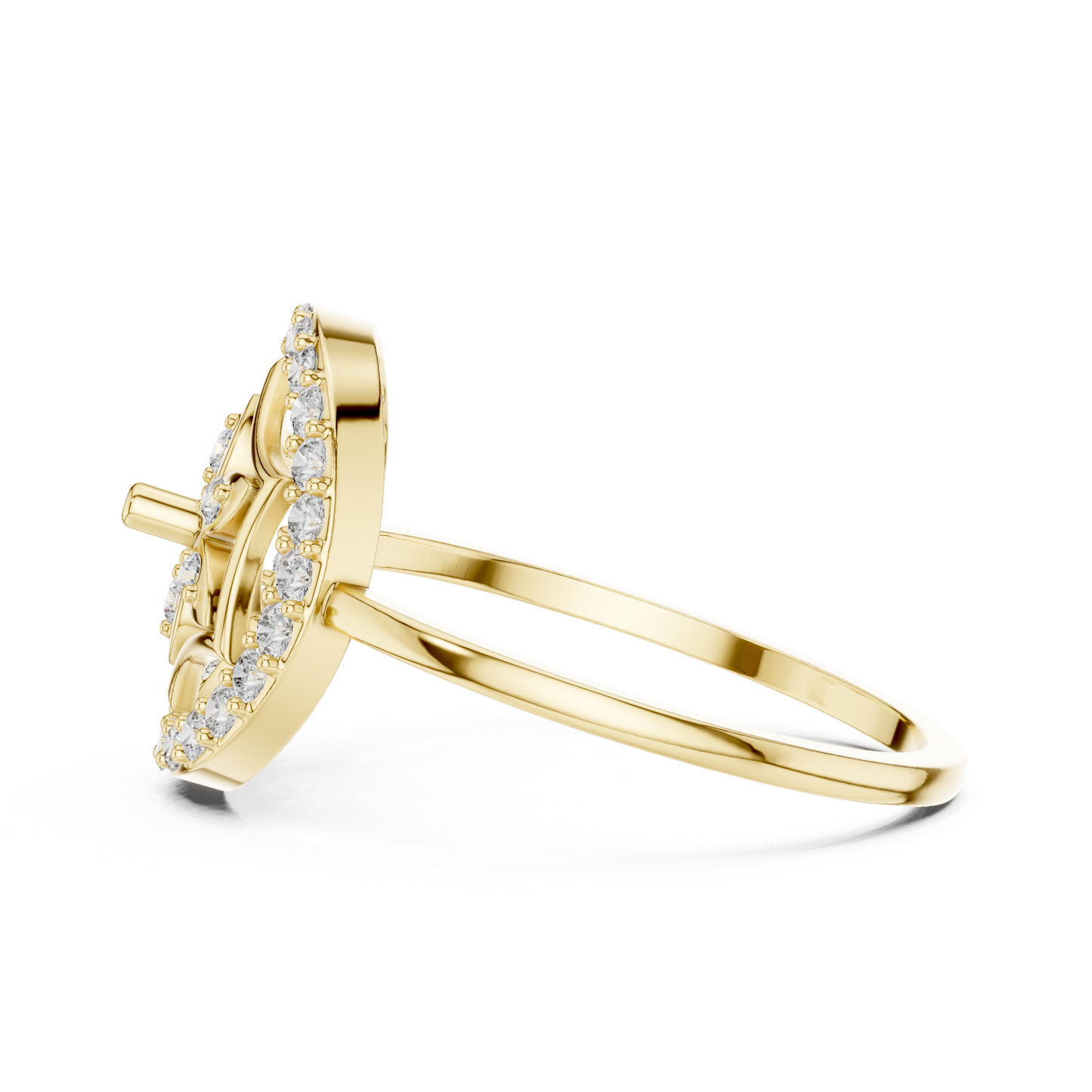 Rose Gold Lab Grown Diamond Flower Halo Ring