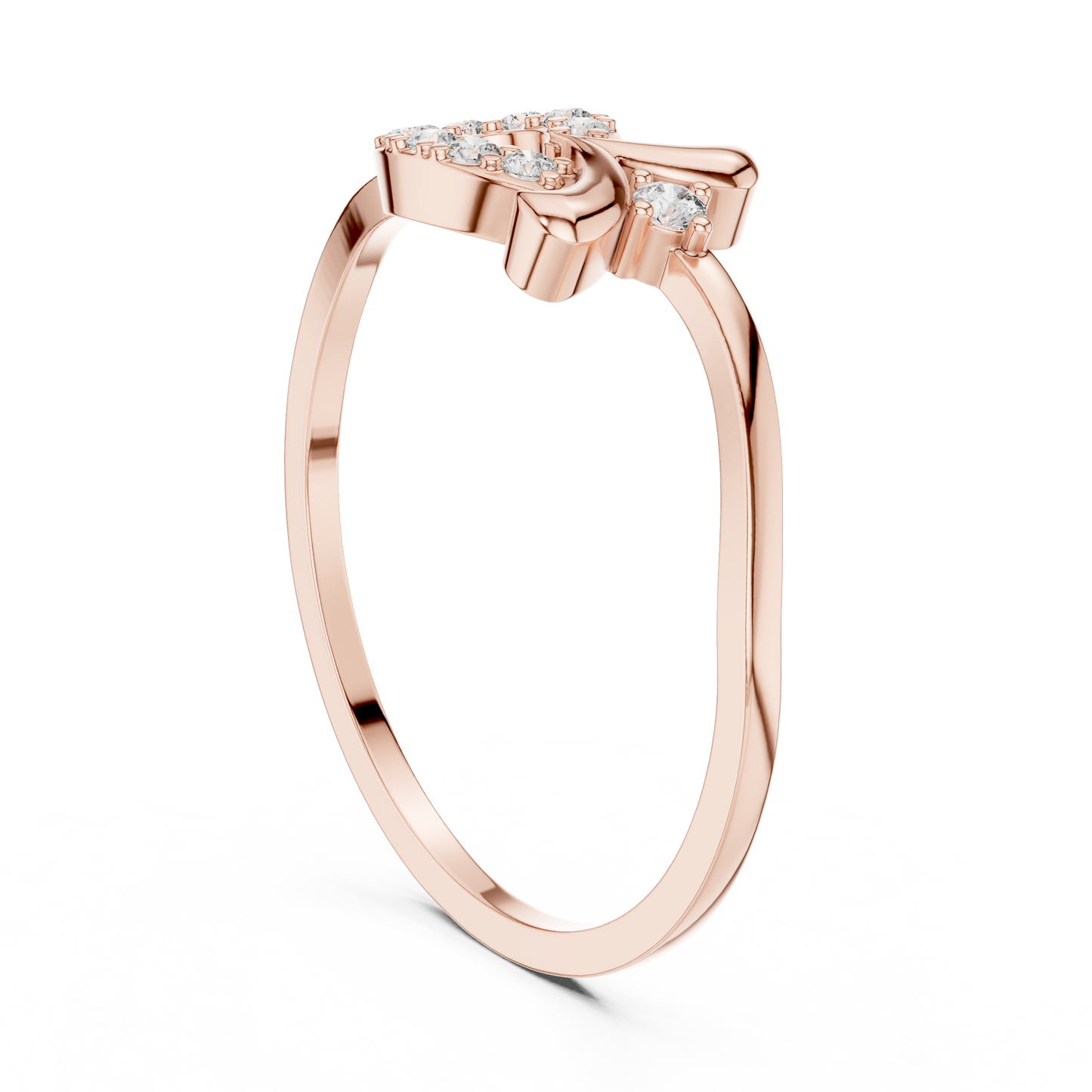 Round Lab Grown Diamond Asymmetrical Loop Ring