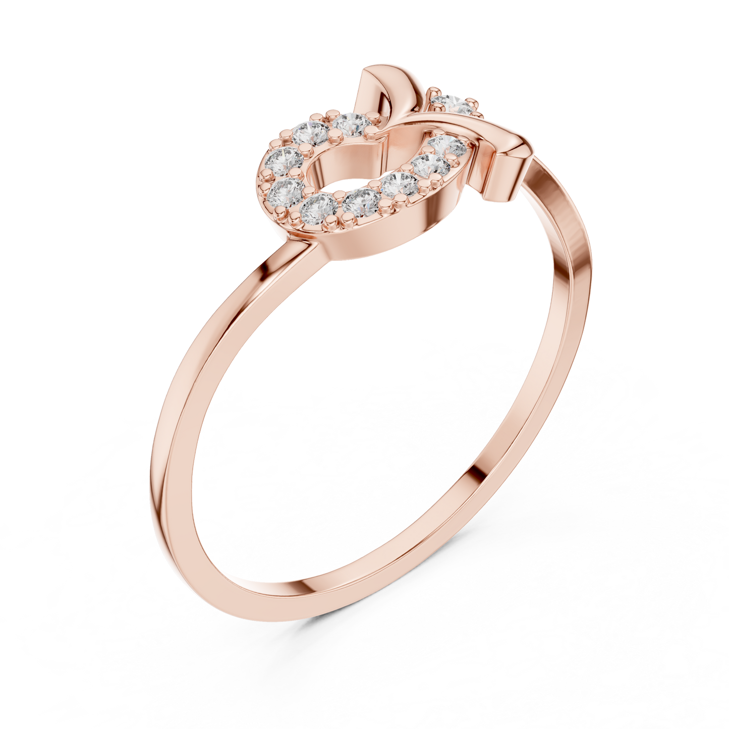 Round Lab Grown Diamond Asymmetrical Loop Ring
