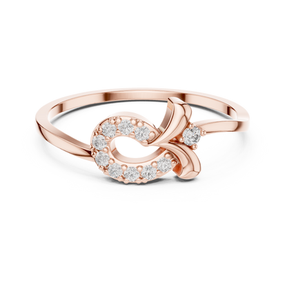 Round Lab Grown Diamond Asymmetrical Loop Ring