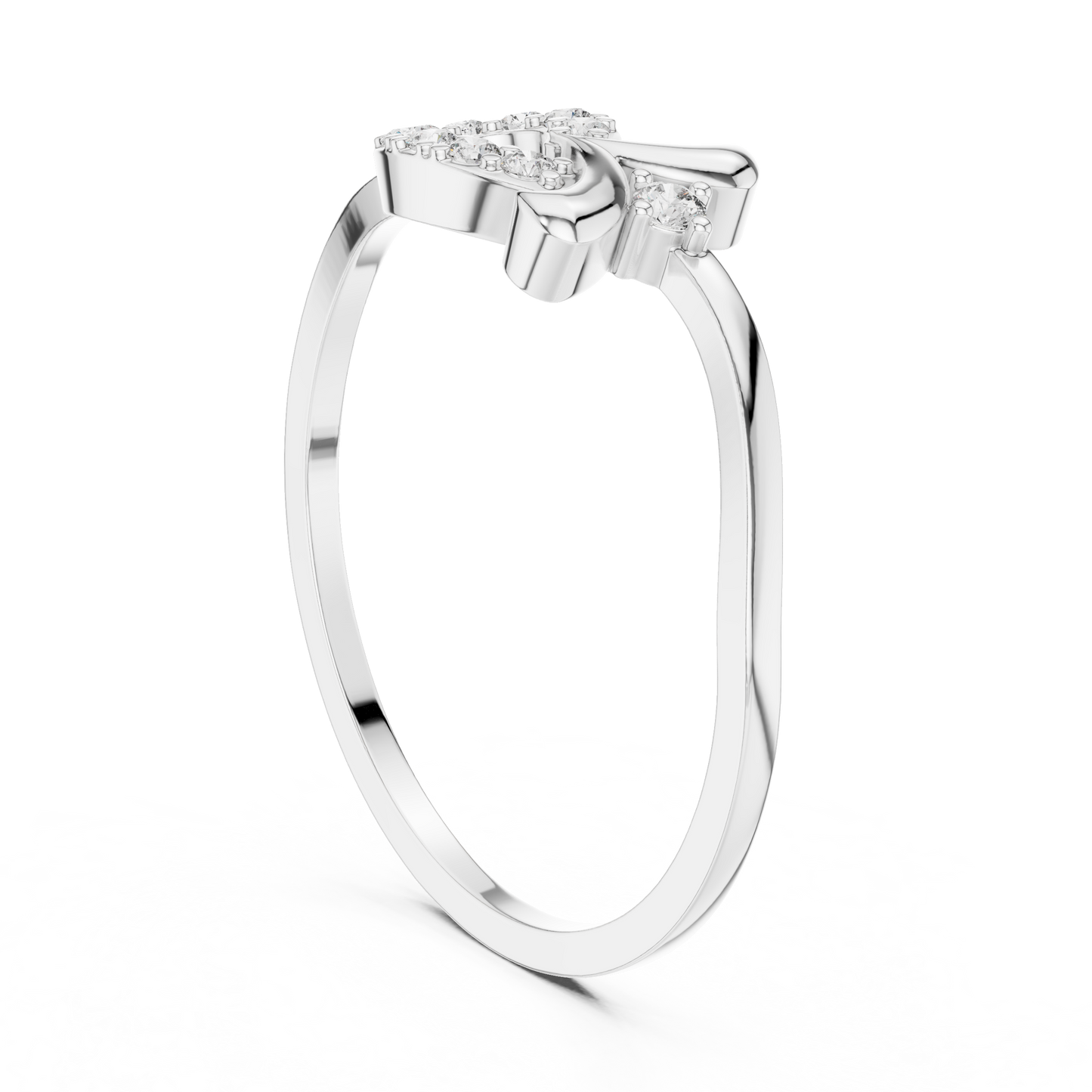 Round Lab Grown Diamond Asymmetrical Loop Ring