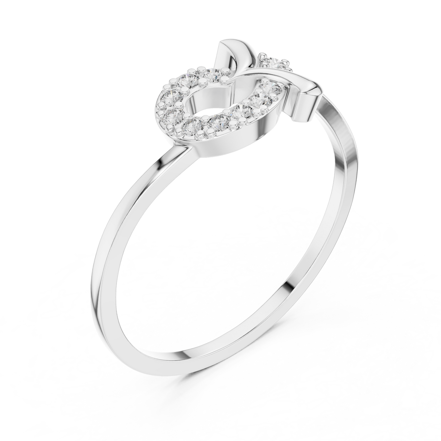 Round Lab Grown Diamond Asymmetrical Loop Ring