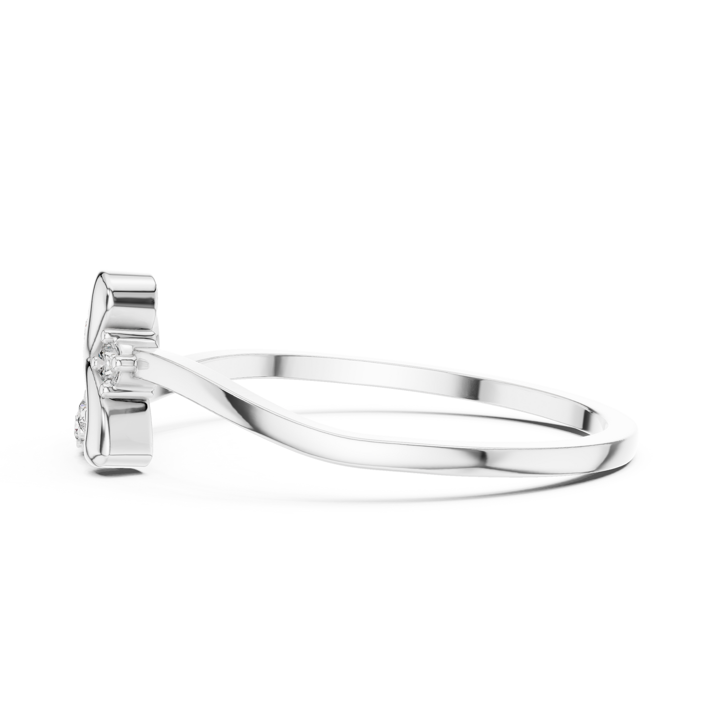 Round Lab Grown Diamond Asymmetrical Loop Ring