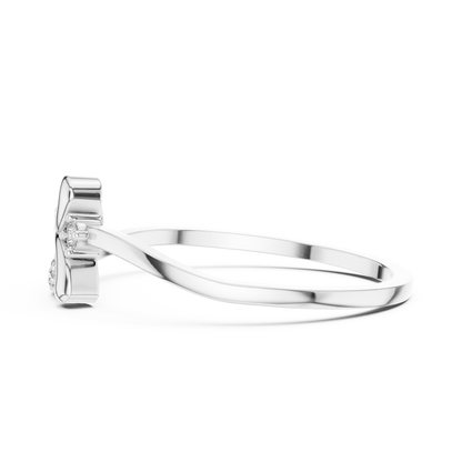 Round Lab Grown Diamond Asymmetrical Loop Ring