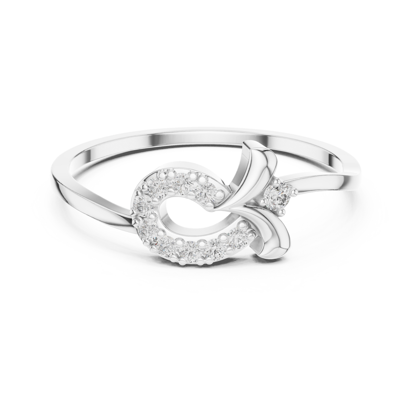 Round Lab Grown Diamond Asymmetrical Loop Ring