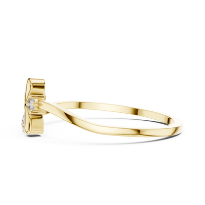 Round Lab Grown Diamond Asymmetrical Loop Ring